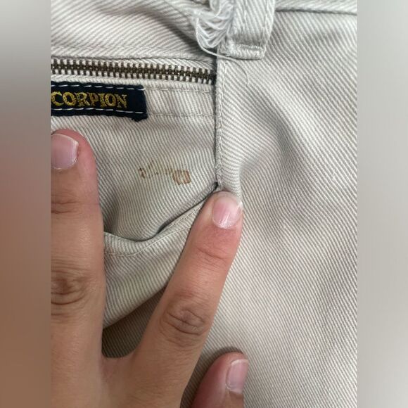 Vintage Khaki Scorpio SQJ Carpenter Wide Leg Scorpion Jean Pants Sz 31 Waist - Picture 4 of 9
